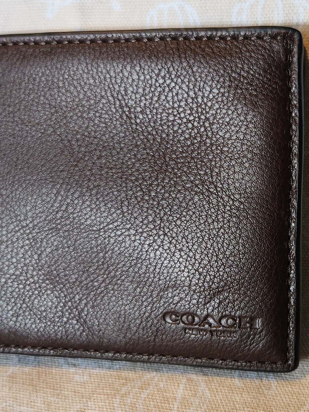COACH Double Billfold Sport Calf Men's Wallet Mahogany